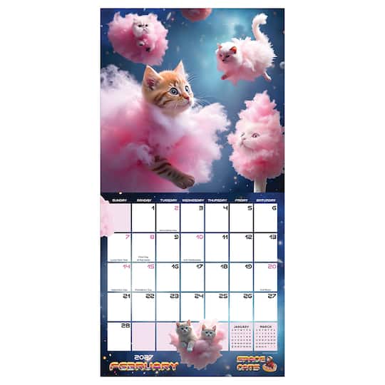 2027 Space Cats Mini Calendar